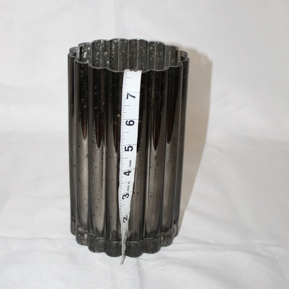 West Elm Illuminated Mercury Glass Hurricane Candle Holders. Sz. 8